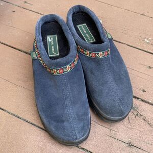 Daniel Green Slip‎ On Clogs Blue Suede Slippers 8.5 Comfort Loafers Color Band